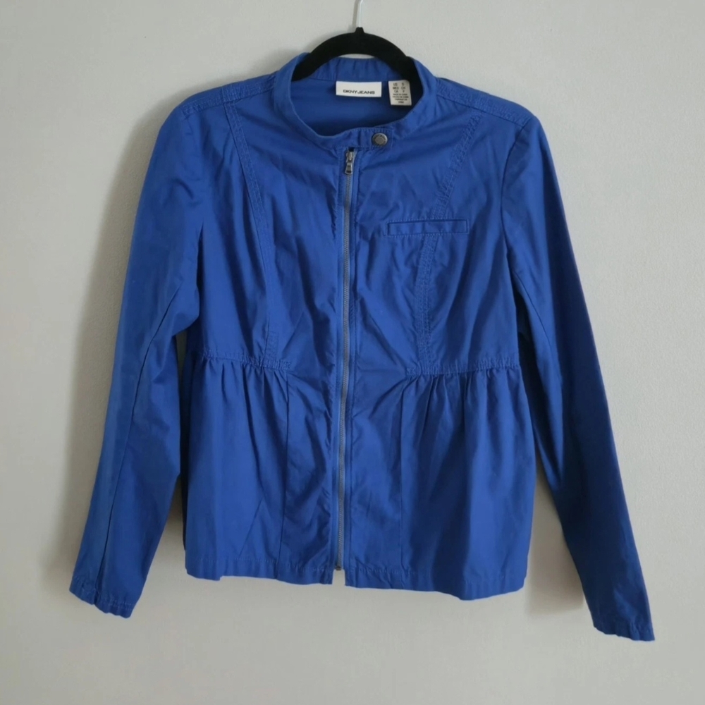 DKNY Women's Light Spring Summer Jacket Blue Size Small